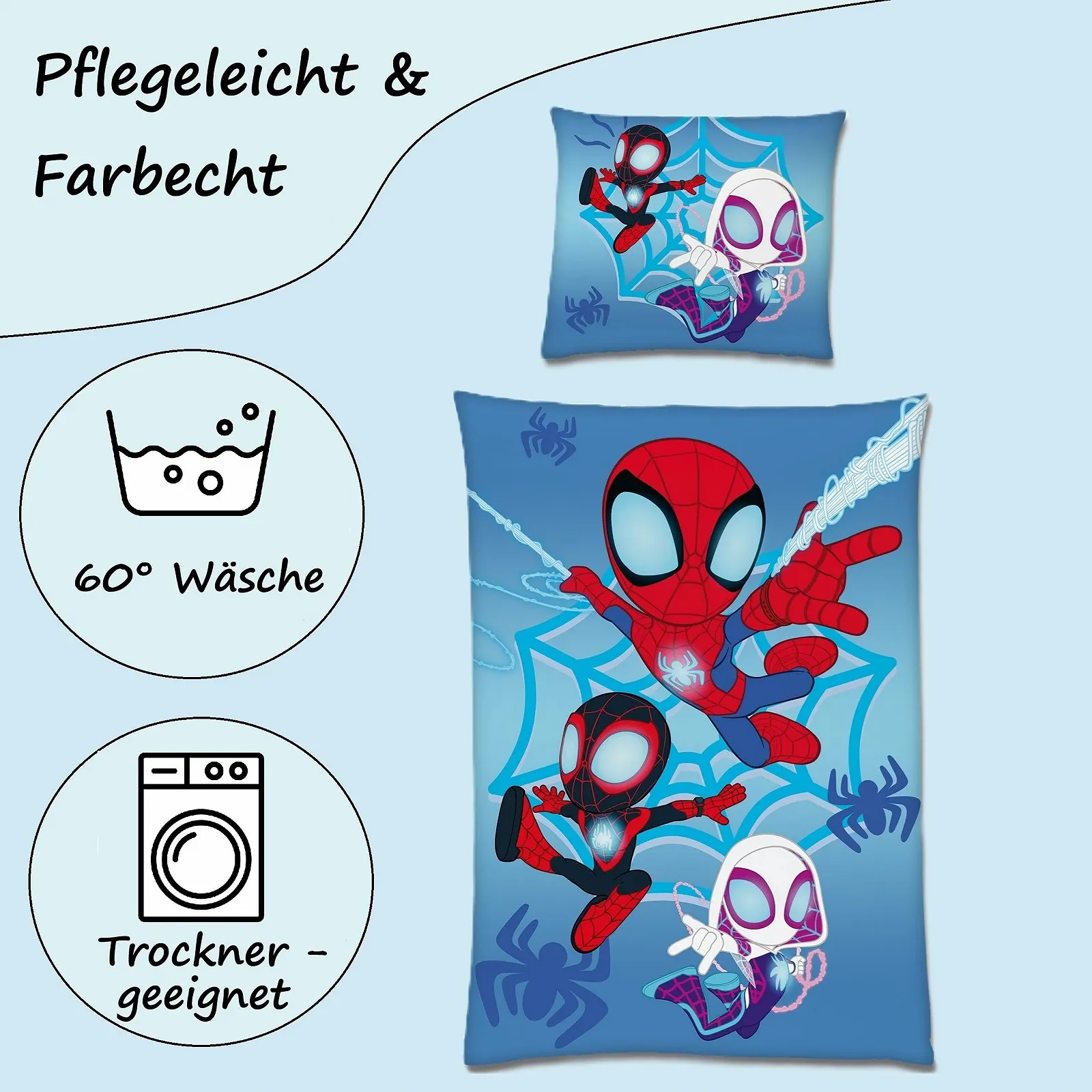 Комплект постельної білизни Familando Spidey двосторонній 135 x 200 см 100% бавовна багатоколірний, фото №3