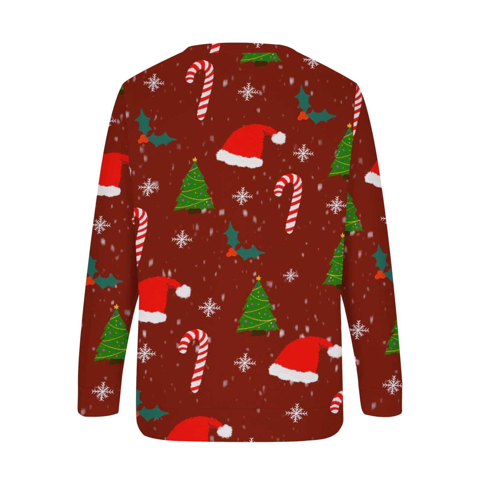 Жіночий Різдвяний Світшот з Круглим Вирізом і Довгим Рукавом, фото №4 Жіночий Різдвяний Світшот з Круглим Вирізом і Довгим Рукавом, фото №4