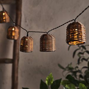 Гірлянда Lights4fun Світлодіодна на сонячній батареї 10 LED Плетений Теплий білий, довжина 5.25 м - Фото 1