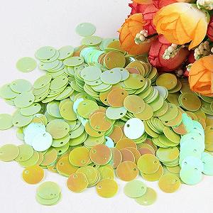 Блестки Круглые Плоские Большие 10 мм, 15 мм, 20 мм, 25 мм ABзеленый 15 мм, 10 г, 120 шт - Фото 1