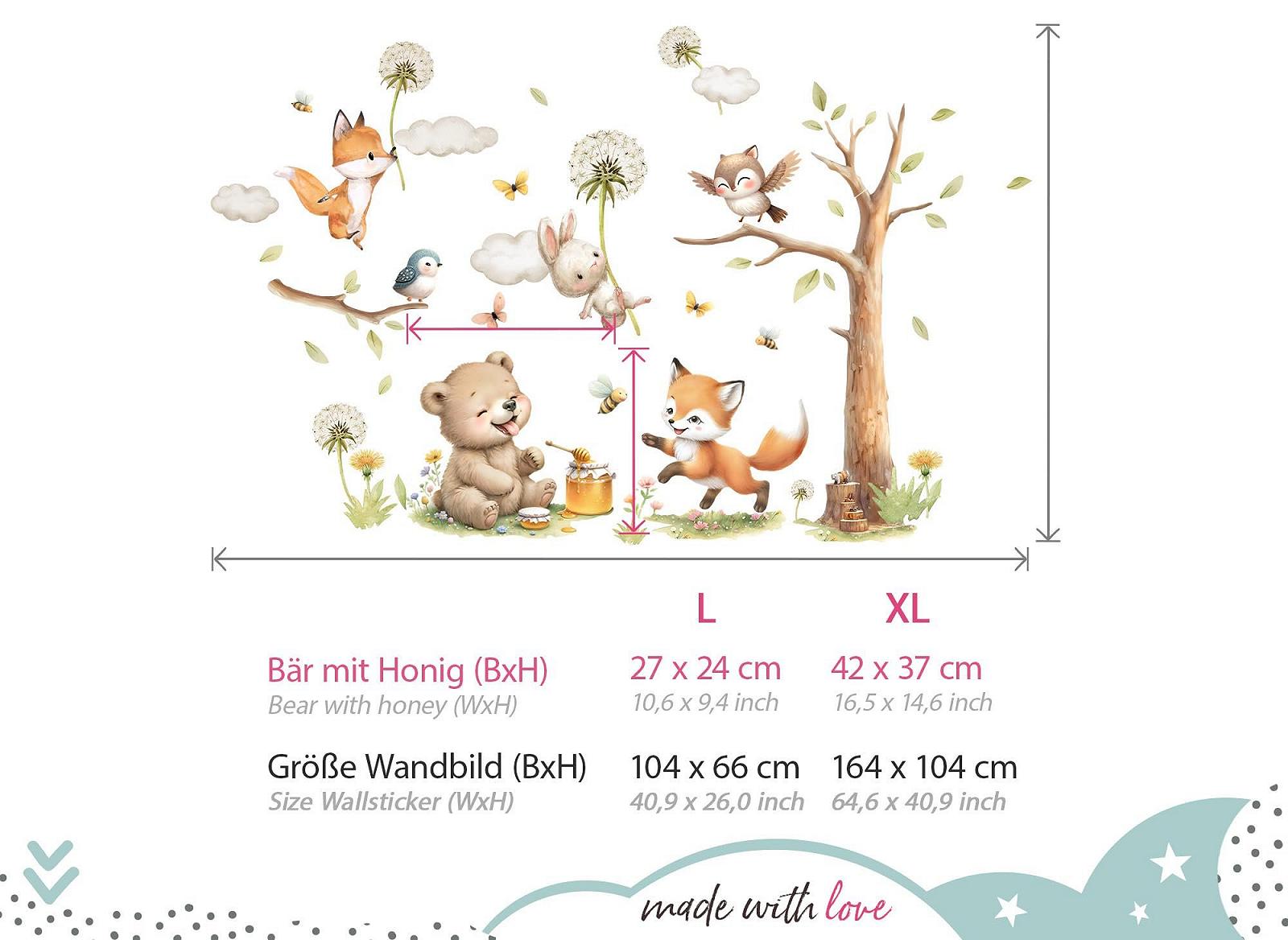 Наклейка на стену Little Deco DL5065 Forest Animals Fox Bear XL, фото №3 Наклейка на стену Little Deco DL5065 Forest Animals Fox Bear XL, фото №3