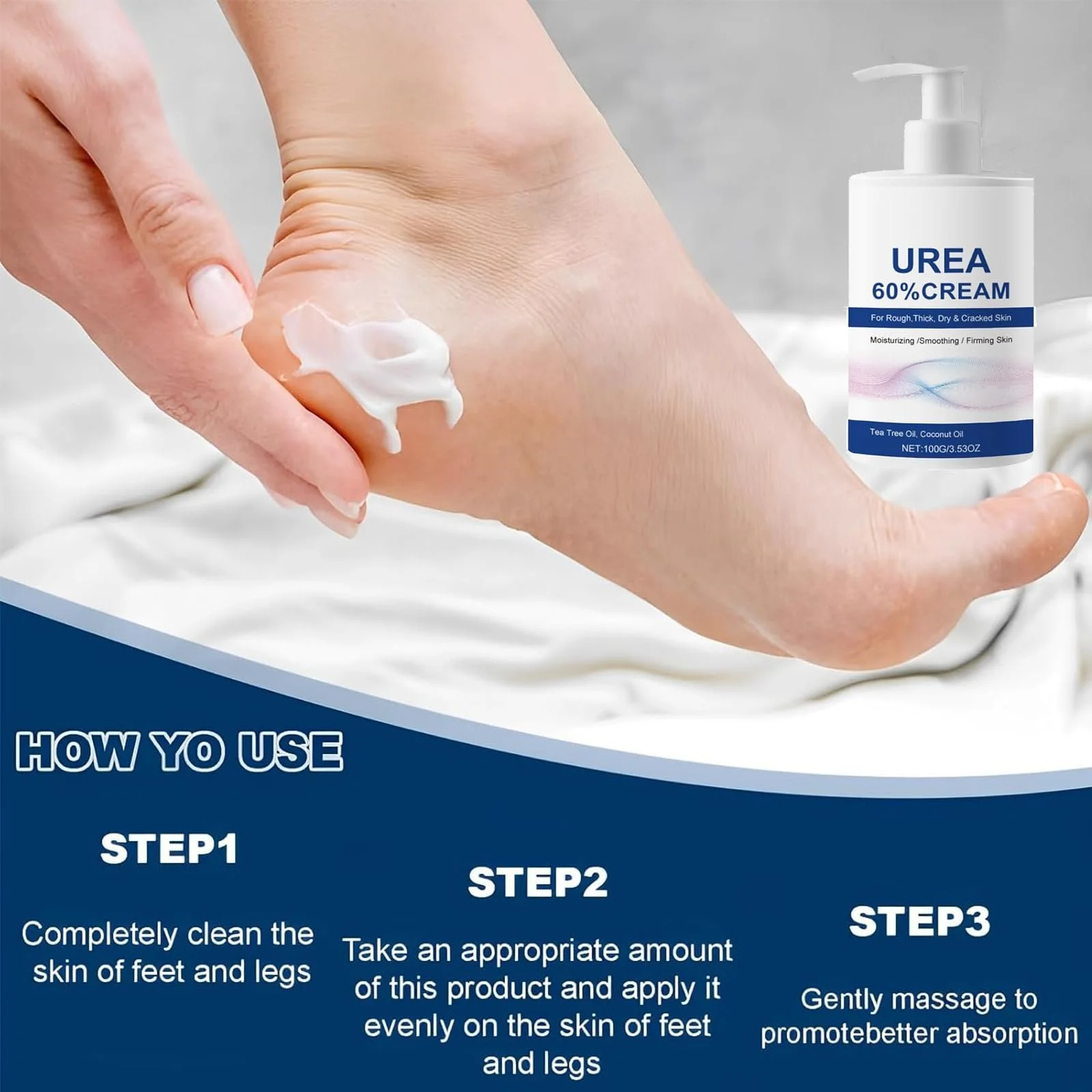 Восстанавливающий крем для ног и рук 60% Urea Cream с пилкой для стоп, фото №6