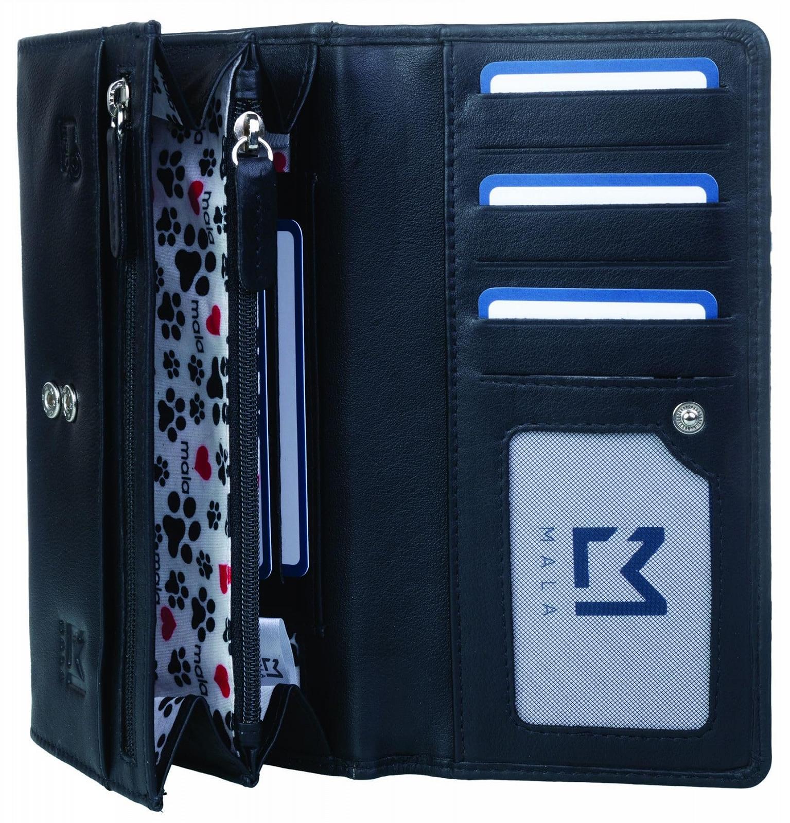 Кошелек кожаный Mala Leather Vinny & Victor Collection 3641_11 черный RFID, фото №2