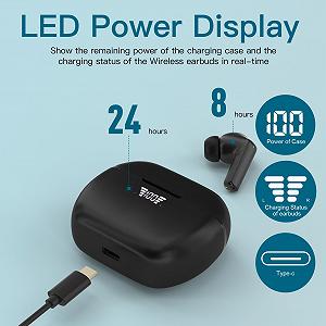 Наушники bakibo F18PRO Bluetooth 5.3 Вкладыши Беспроводные 4 микрофона IPX7 бас Черные synthetic.ua - Фото 1