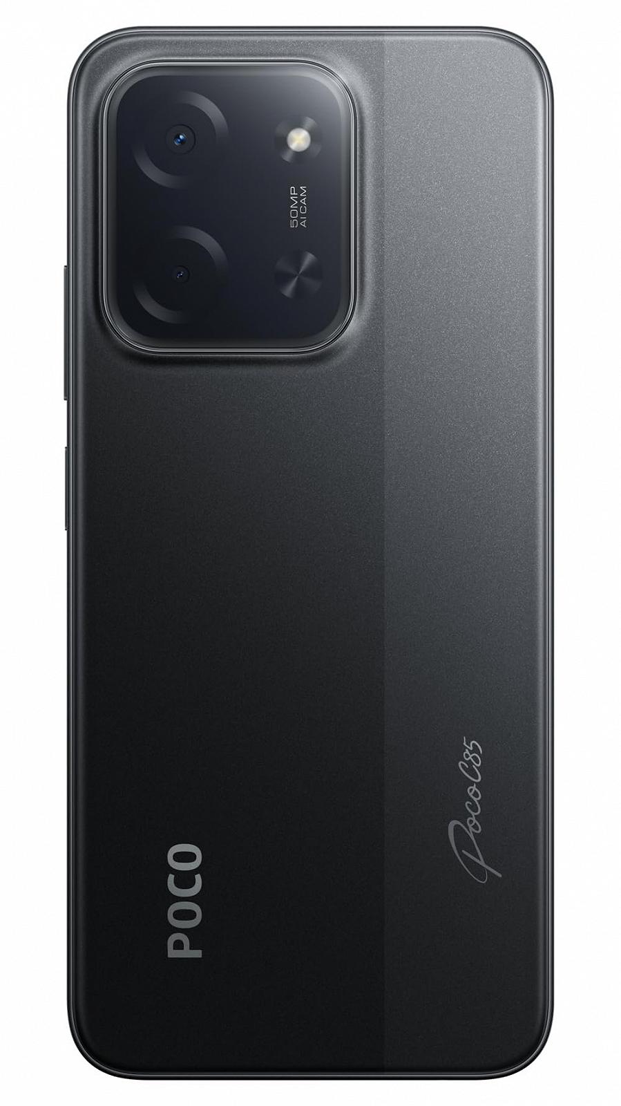 Смартфон XIAOMI Poco C85 8+256GB, 6.9 дюймів 120Hz дисплей MediaTek Helio G81-Ultra Octa-Core, 50MP AI подвійна камера, 6000mAh, Чорний, фото №4