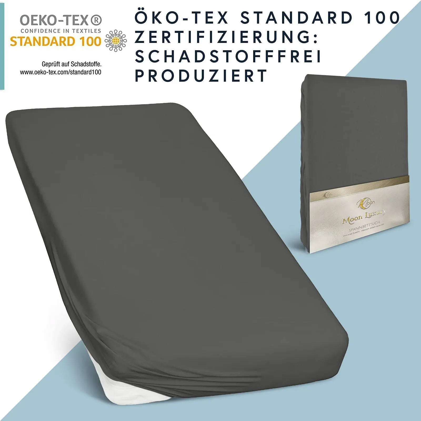 Простыня на резинке трикотажная MOON-Luxury Jersey 120x200 - 120x220, фото №3 Простыня на резинке трикотажная MOON-Luxury Jersey 120x200 - 120x220, фото №3