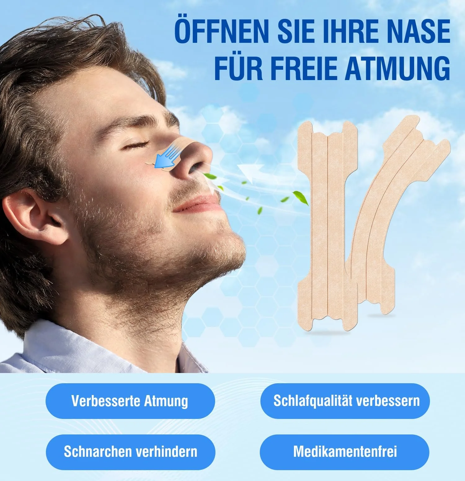 Пластыри от храпа, 50 шт, Сверхпрочные, Для лучшего дыхания во время спорта и улучшения качества сна., фото №2