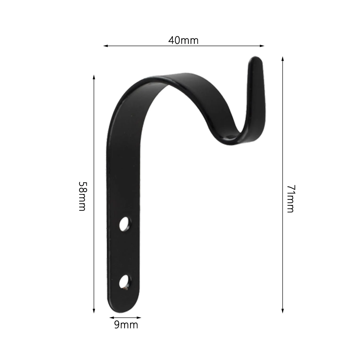 Набор настенных крючков для кашпо 10 шт железные с 20 винтами Черный, фото №2