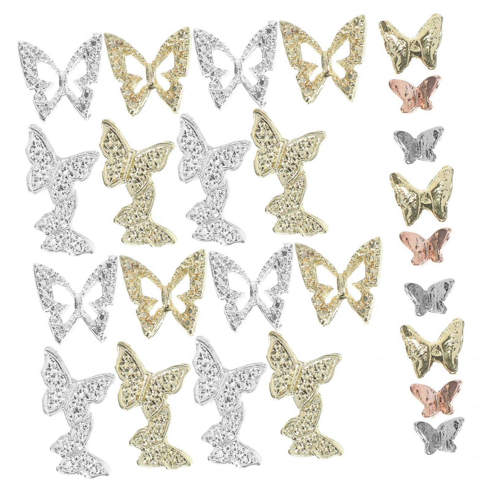 Подвески для ногтей FRCOLOR Бабочки 40 шт украшения для маникюра, фото №1