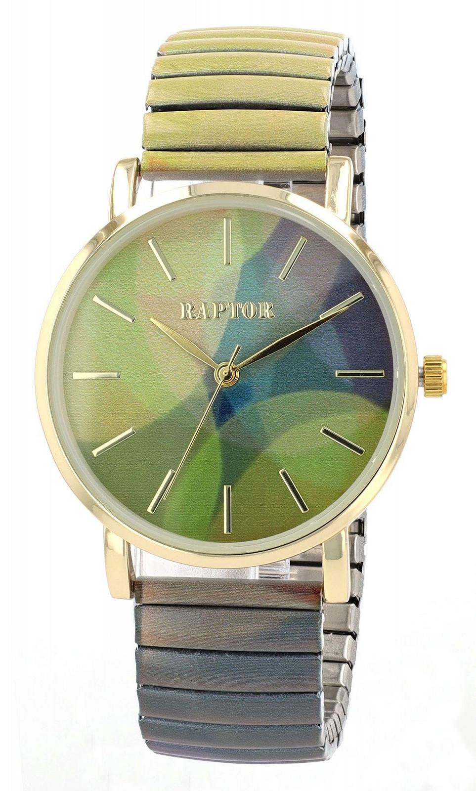 Жіночий годинник Кварцовий Аналоговий Raptor Colourful Edition Діаметр 36 мм, Зелений, Різнокольоровий принт, фото №1 Жіночий годинник Кварцовий Аналоговий Raptor Colourful Edition Діаметр 36 мм, Зелений, Різнокольоровий принт, фото №1