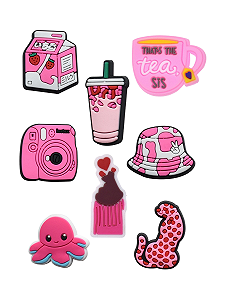 Джибітси Pink Jibbitz 8 шт - Фото 1