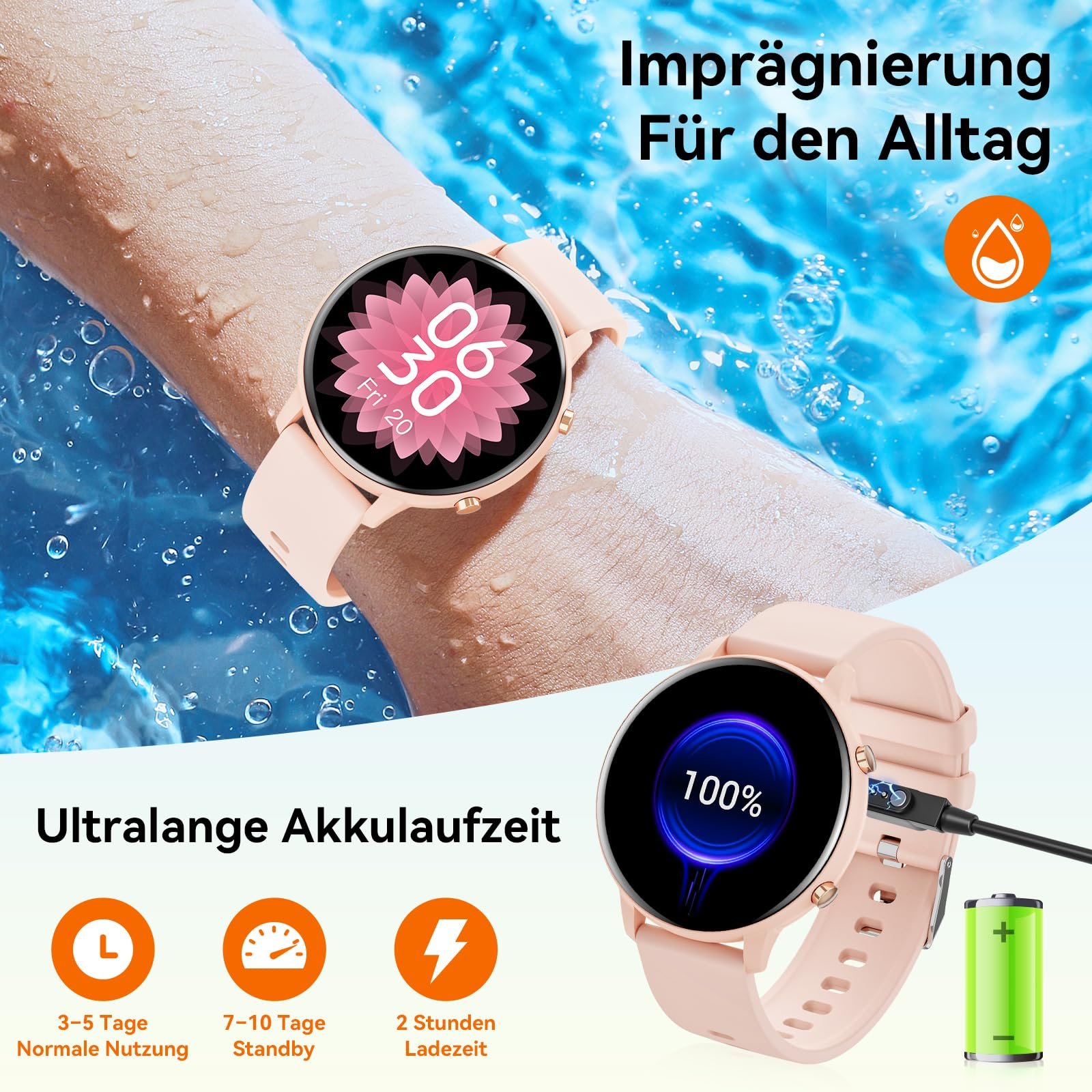 Смарт-годинник Hwagol 1.39 Inch Touchscreen Чорний, фото №4
