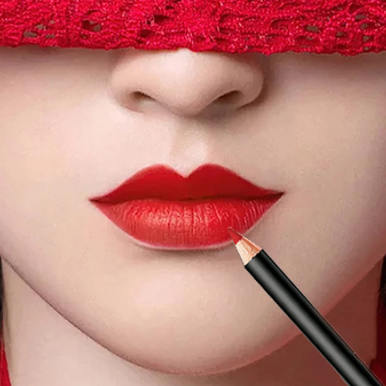 Набір олівців 12 кольорів, водостійкий, довготривалий, для професійного макіяжу, чорний, One Size, фото №5