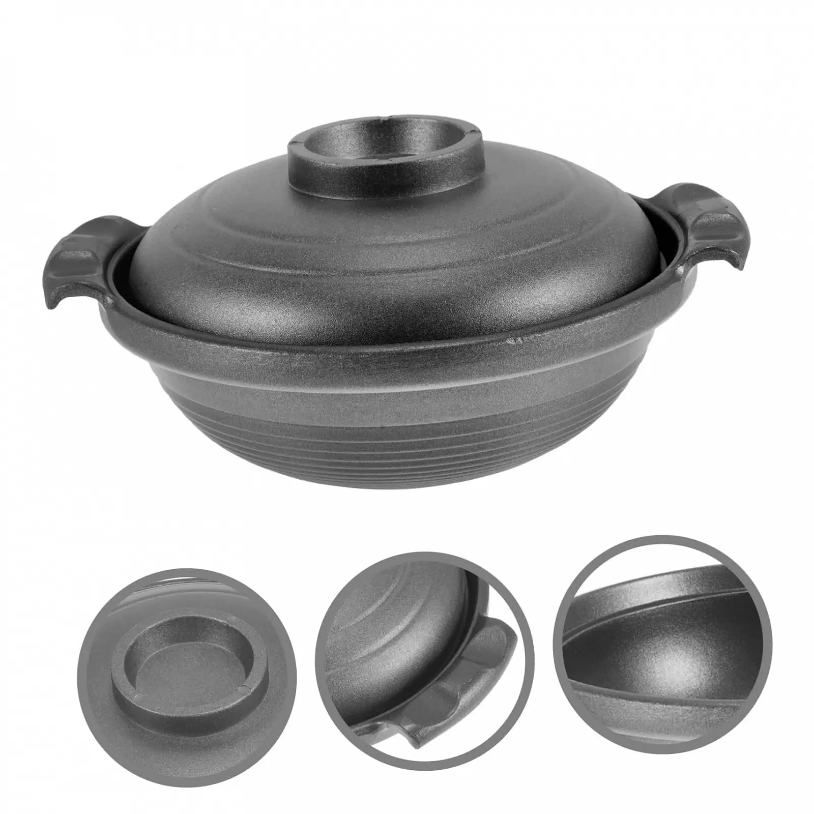 Кастрюля для тушения VALICLUD керамическая с двойной ручкой антипригарная, фото №9