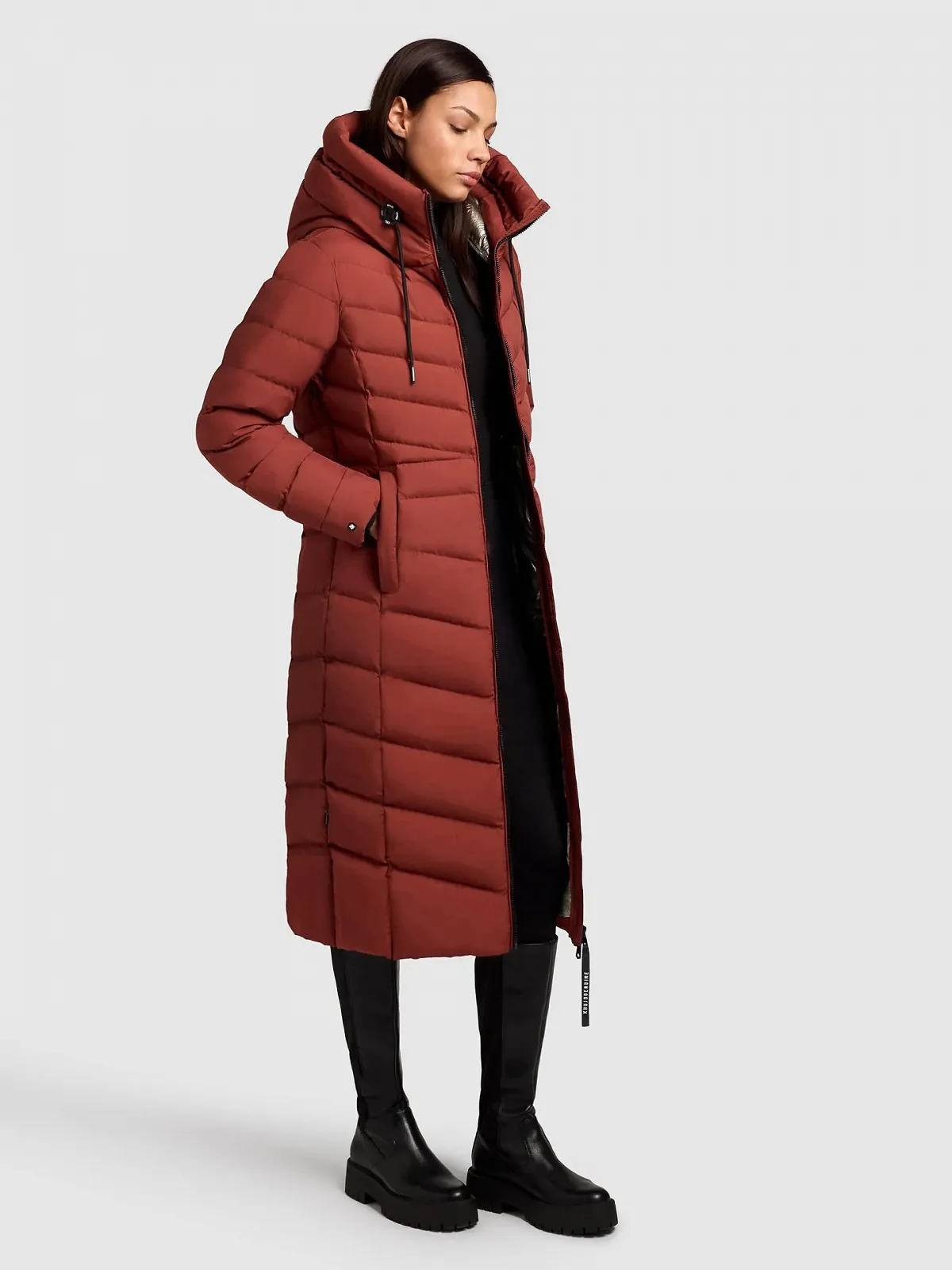 Зимове пальто khujo Ingram4-YM, дуже довге, стьобане, з високим коміром і капюшоном, фото №8 Зимове пальто khujo Ingram4-YM, дуже довге, стьобане, з високим коміром і капюшоном, фото №8