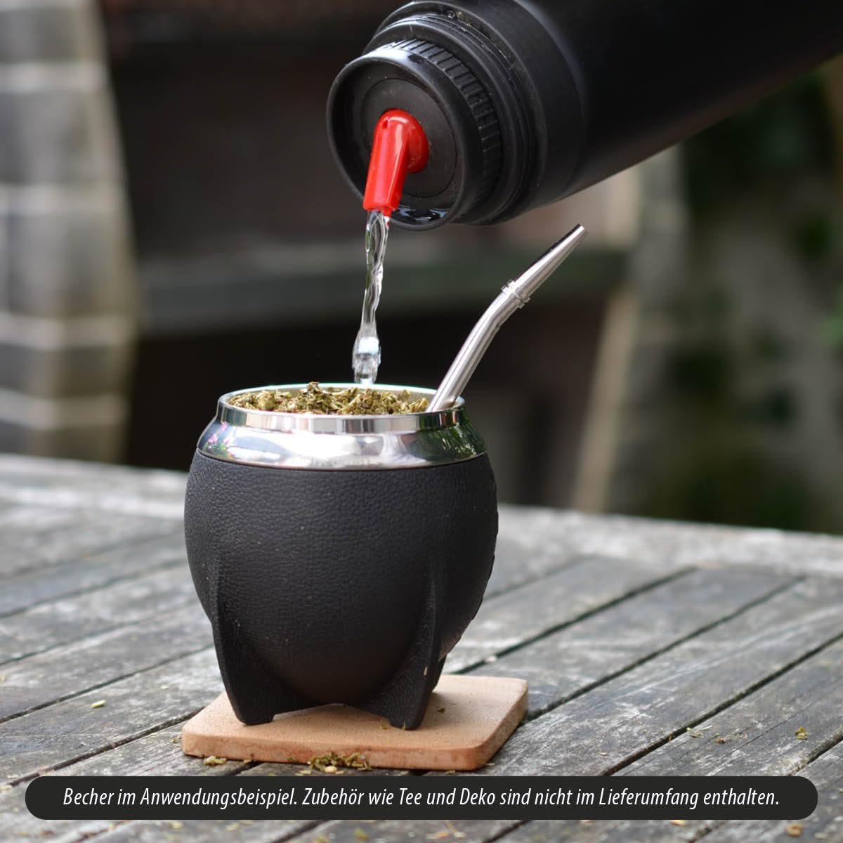 Мате Кухоль Campo Нержавіюча Сталь 200 мл, Зовнішня частина з пластику без BPA, Чорний, фото №5