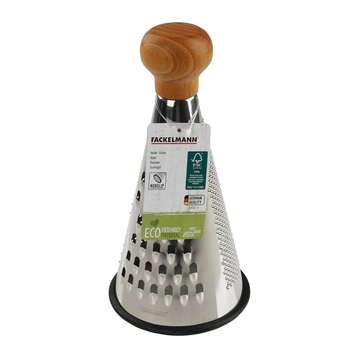 Терка Fackelmann 31036 для сиру та овочів, нержавіюча сталь, дерев'яна ручка, фото №13 Терка Fackelmann 31036 для сиру та овочів, нержавіюча сталь, дерев'яна ручка, фото №13