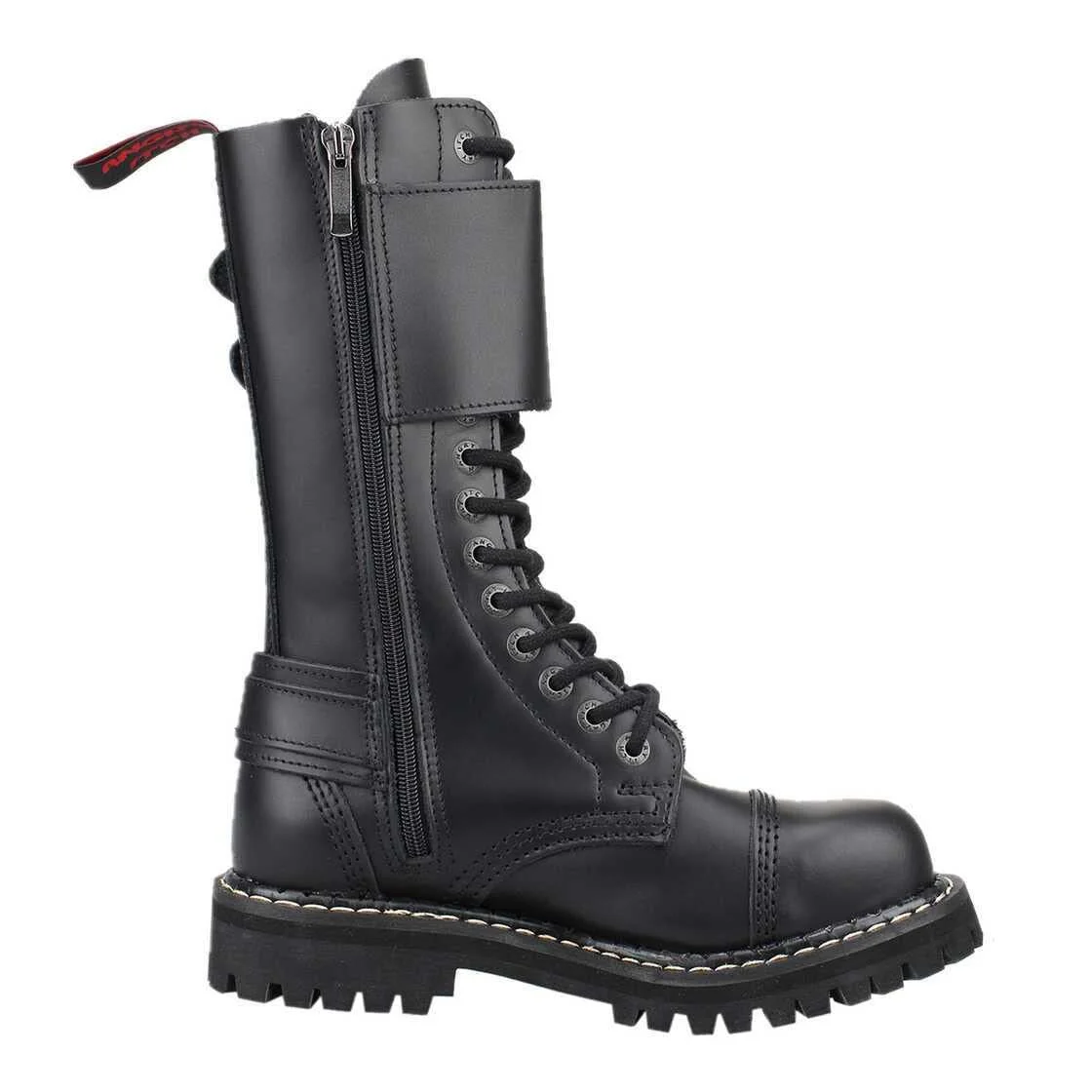 Черевики Angry Itch Шкіряні 14-Hole Black Zip & Steel Toe Cap, фото №3