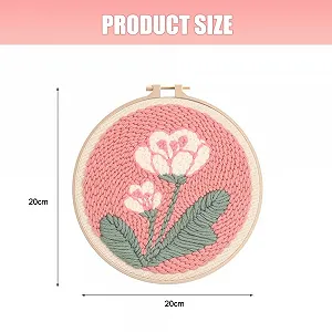 Набір для вишивання килимовою голкою XFSRG Flowers and Flamingo Designs Beginners Hand Embroidery Set Pink Flower Рожевий synthetic.ua - Фото 1
