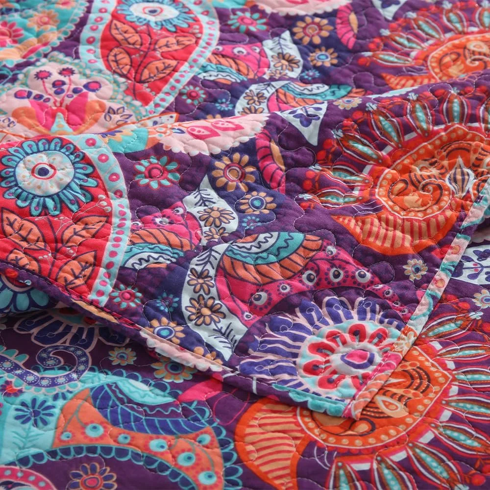 Покрывало Хлопок VISIMISI Цветочный Paisley Богемный Красный Чудесный узор Размер Queen, фото №9 Покрывало Хлопок VISIMISI Цветочный Paisley Богемный Красный Чудесный узор Размер Queen, фото №9