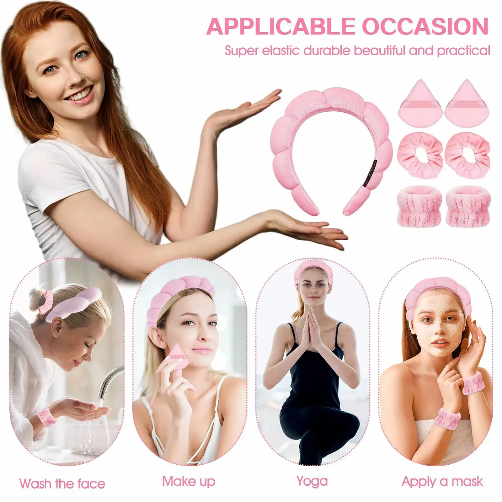 Обруч для волос Cosmetics, 7 штук, фото №3