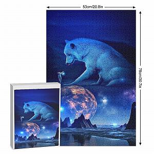 Пазл Wolf 1000 елементів дерев'яний від 12 років 78 x 53 см synthetic.ua - Фото 1