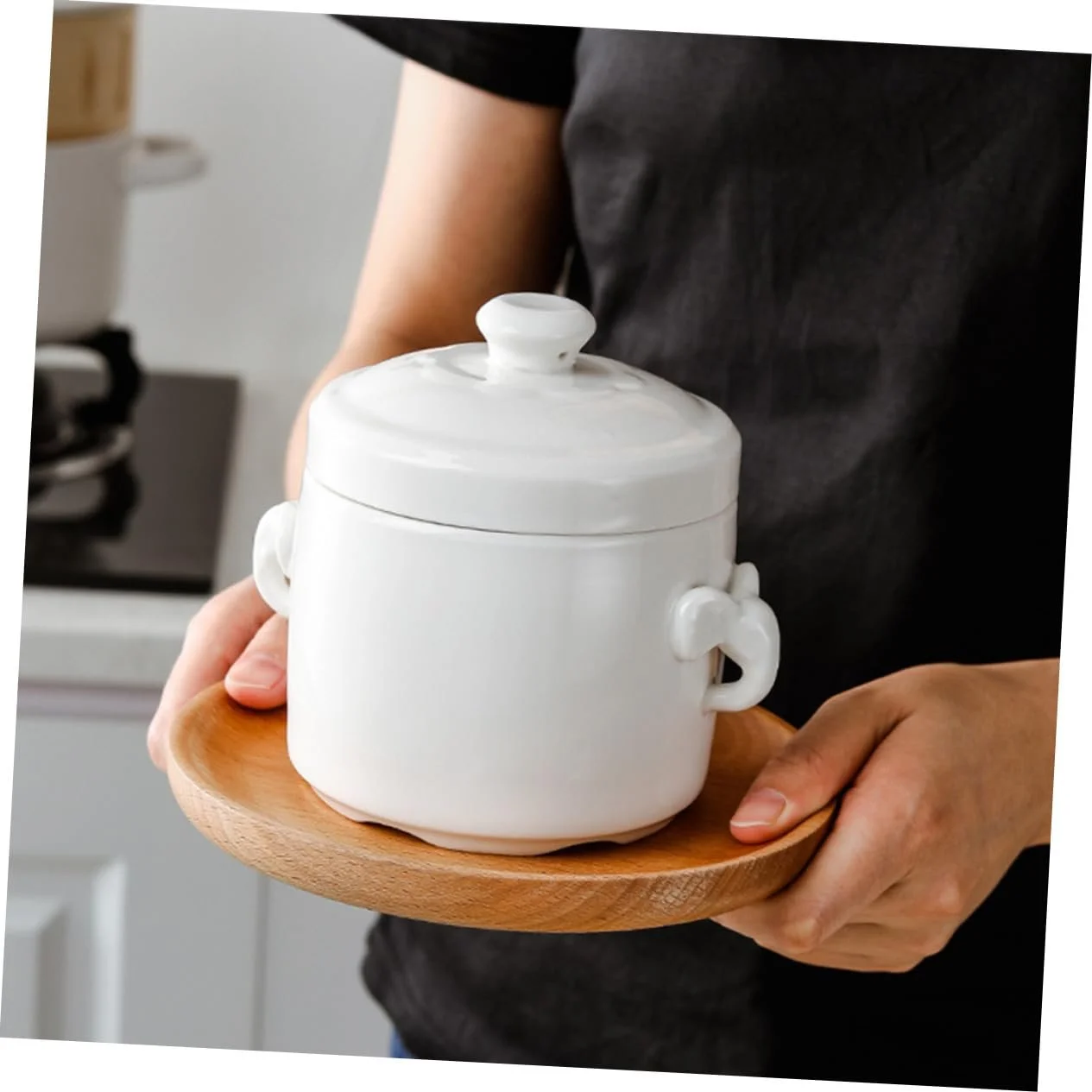 Керамическая кастрюля VALICLUD с крышкой для супа и десертов, фото №6