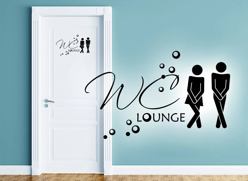 Наклейка на стіну W3331 Man / Woman Toilet Lounge Чорна 27 x 16 см, фото №3