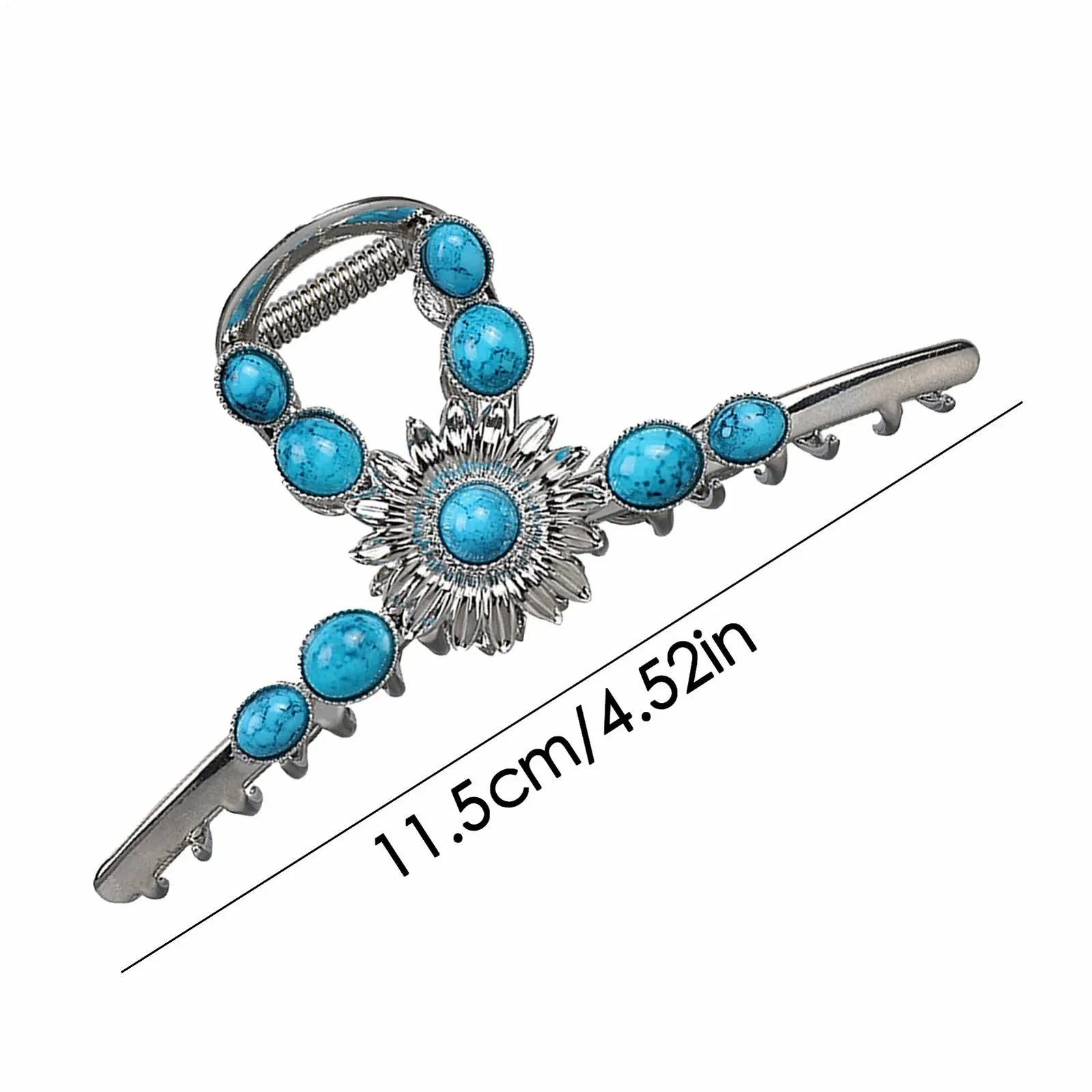 Краб для волосся Western Метал Камінь Блакитний, фото №5 Краб для волосся Western Метал Камінь Блакитний, фото №5