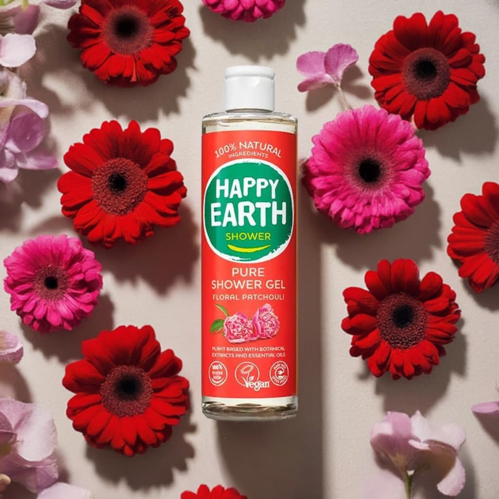 Гель для душа Happy Earth Floral Patchouli 100% натуральный веганский, 300 мл, фото №3