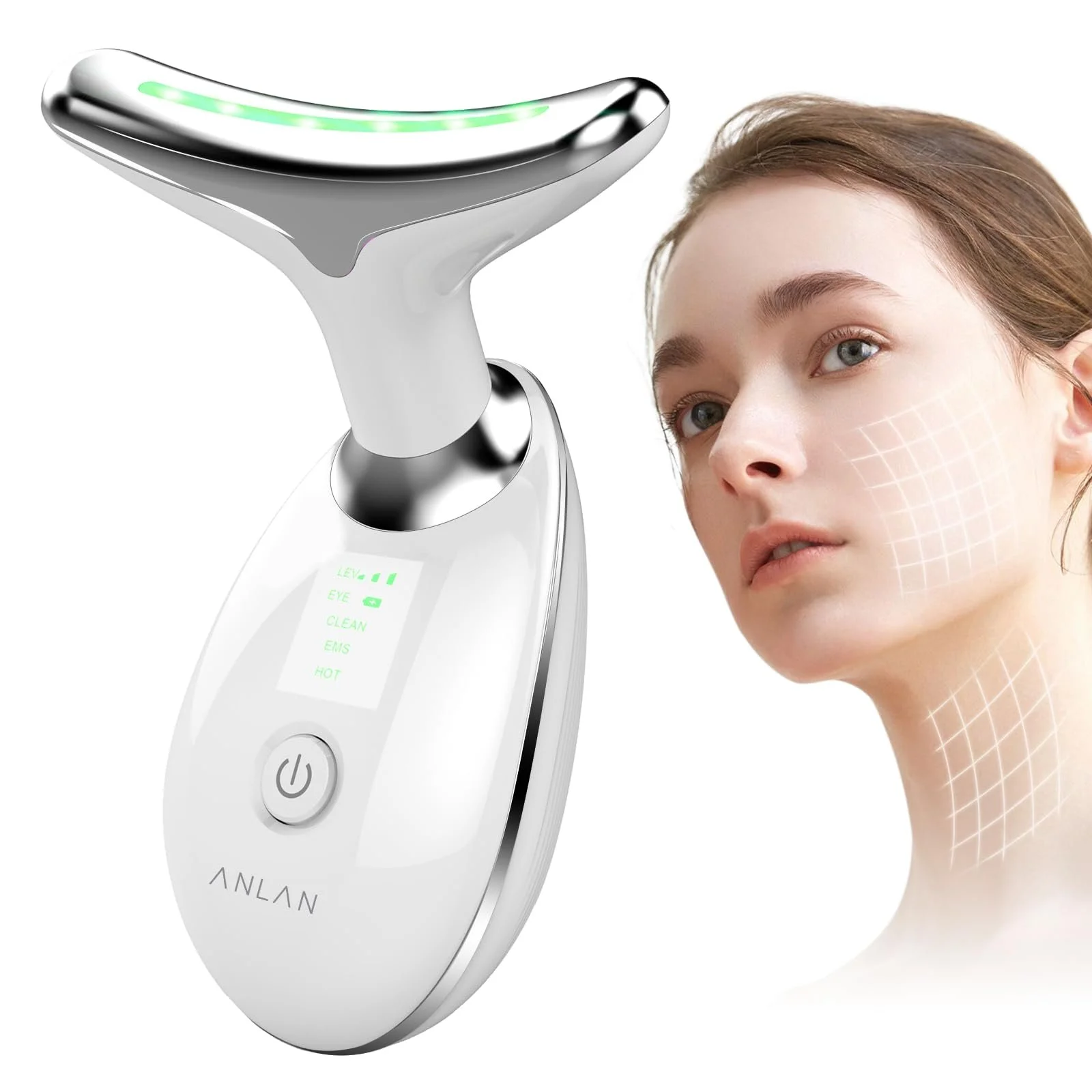 Масажер для обличчя ANLAN V Face Beauty Device 3 режими 45°C V форма, фото №1