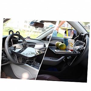 Автомобільний столик для ноутбука складаний Gatuidа з шухлядою для заднього сидіння, органайзер та піднос для їжі, складана підставка для ноутбука в дорогу synthetic.ua - Фото 1