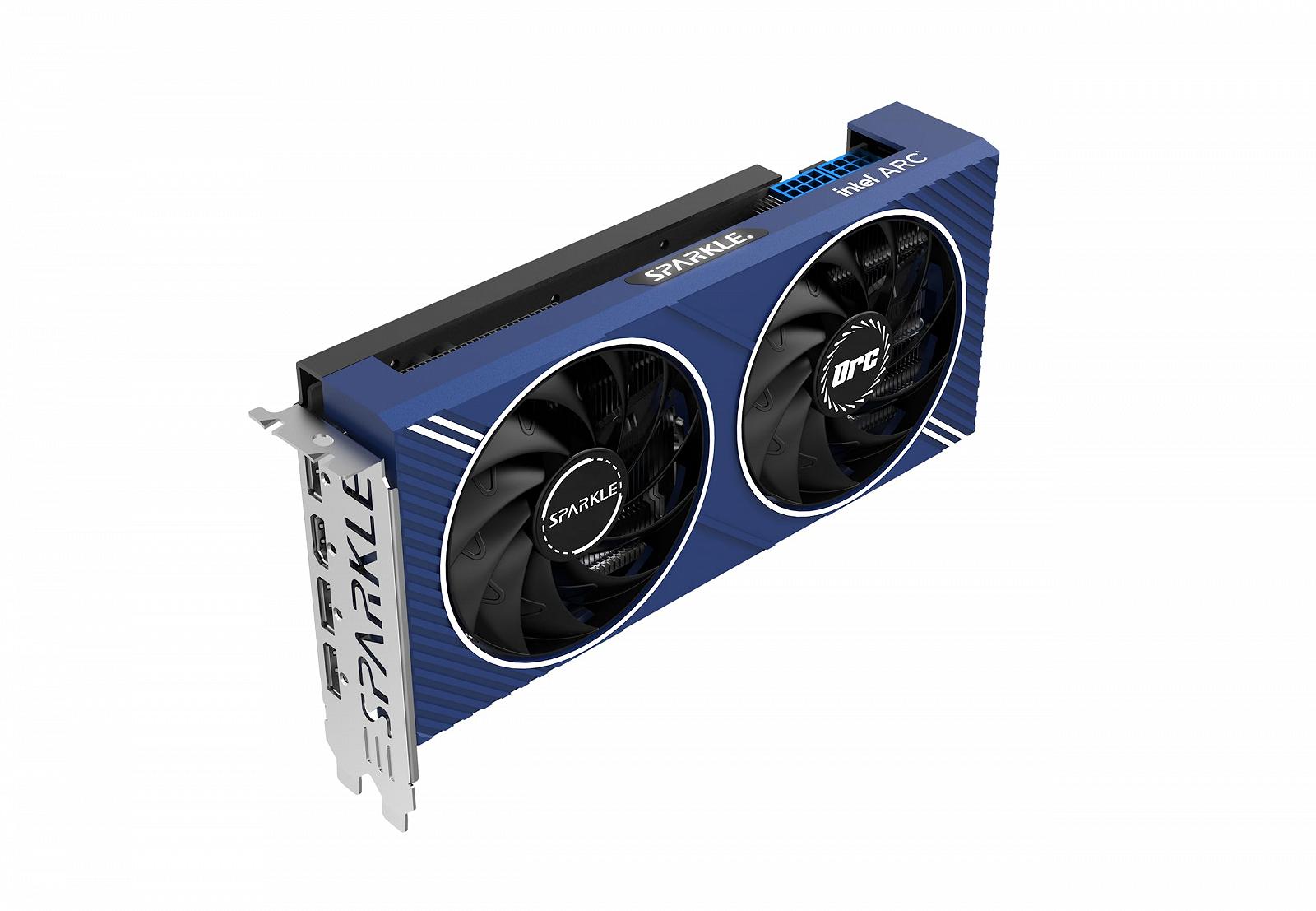 Видеокарта SPARKLE Intel Arc A750 ORC OC Edition DDR6 HDMI 2200MHz 8GB Dual Fan - синяя, фото №3 Видеокарта SPARKLE Intel Arc A750 ORC OC Edition DDR6 HDMI 2200MHz 8GB Dual Fan - синяя, фото №3