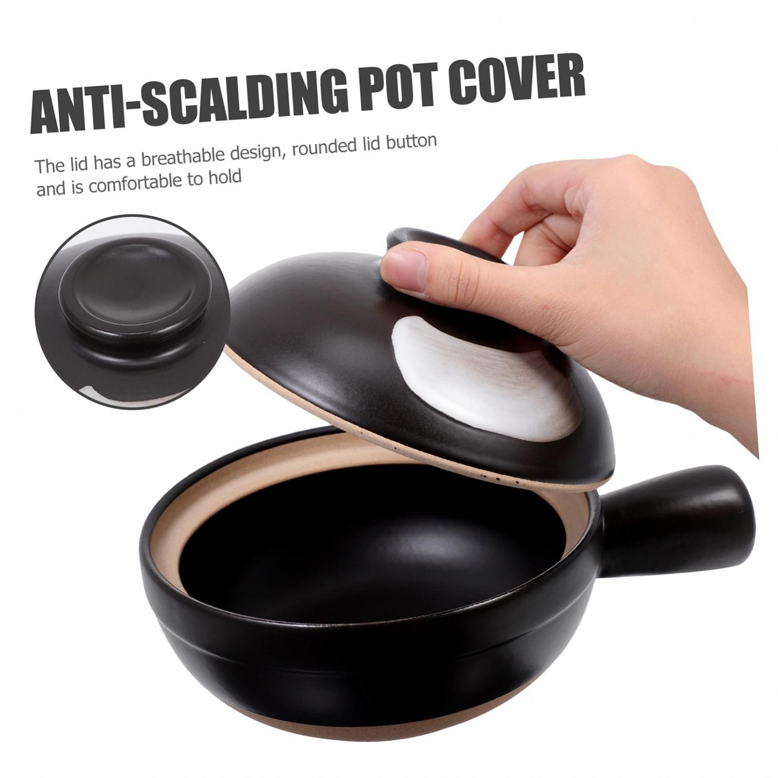 Ківш керамічний з кришкою та ручкою Термостійкий, фото №5