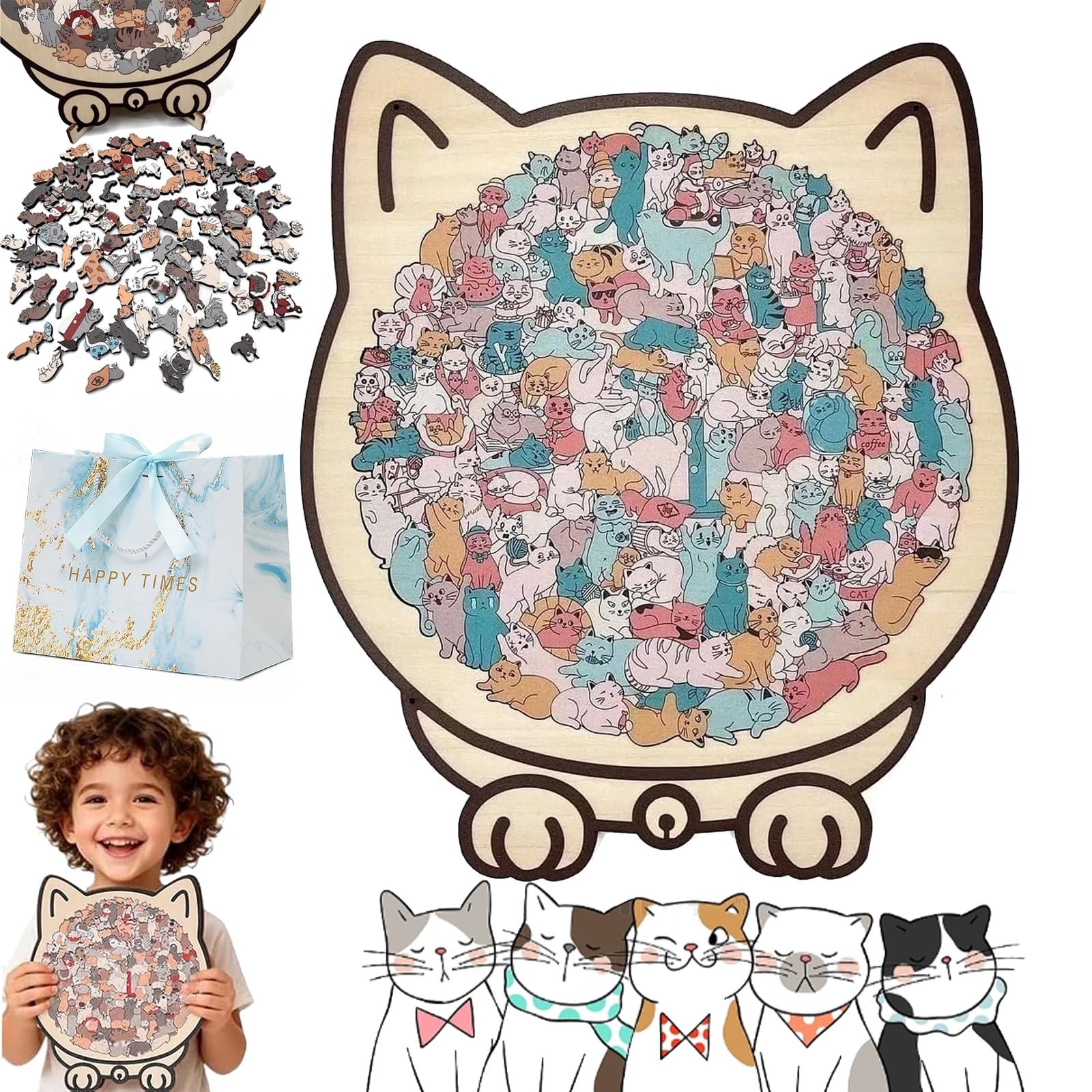 Деревянные пазлы Morandi Кот (B) 135 деталей, фигурные, фото №1 Деревянные пазлы Morandi Кот (B) 135 деталей, фигурные, фото №1