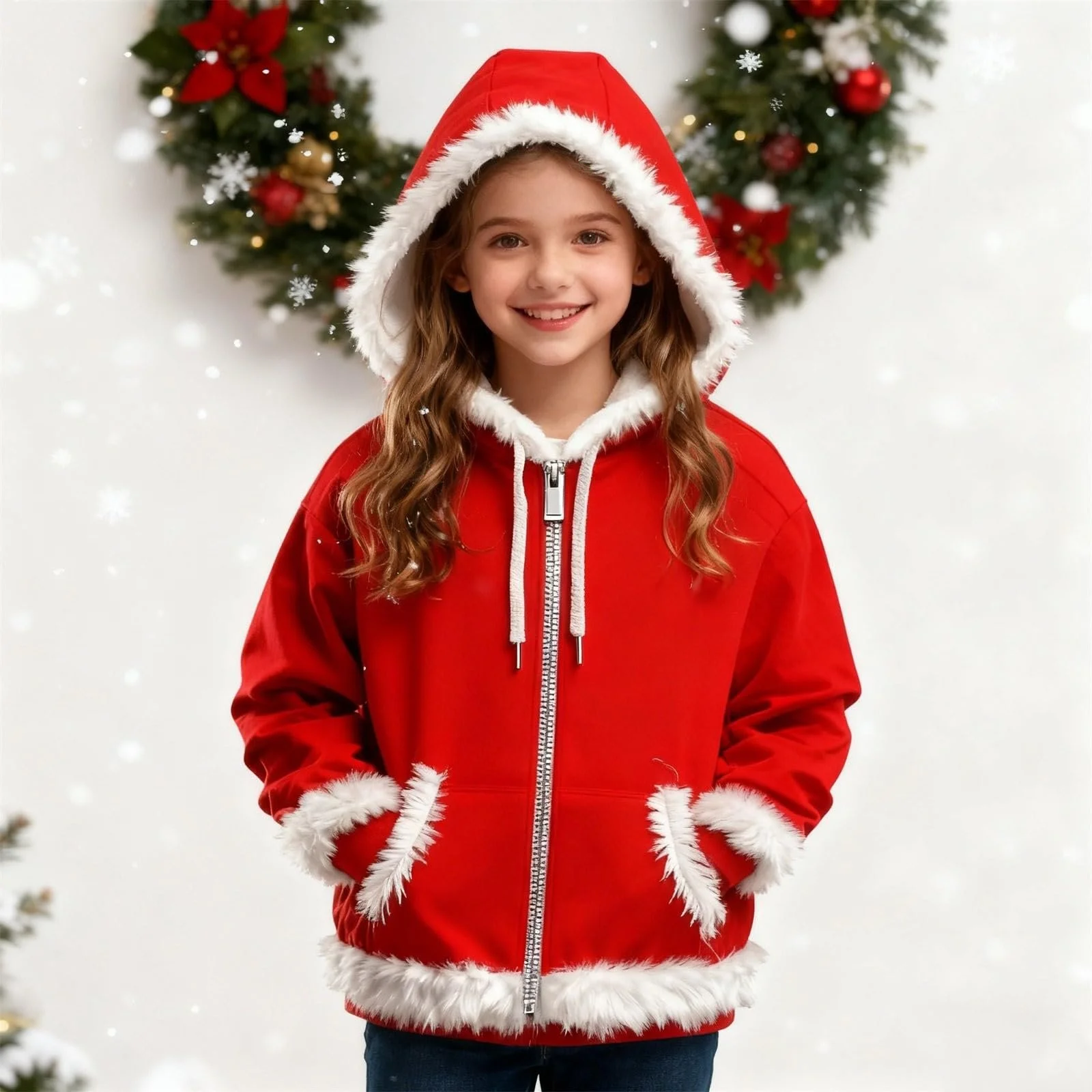 Світшот з капюшоном Generisch Soft для дітей з передньою блискавкою, фото №4