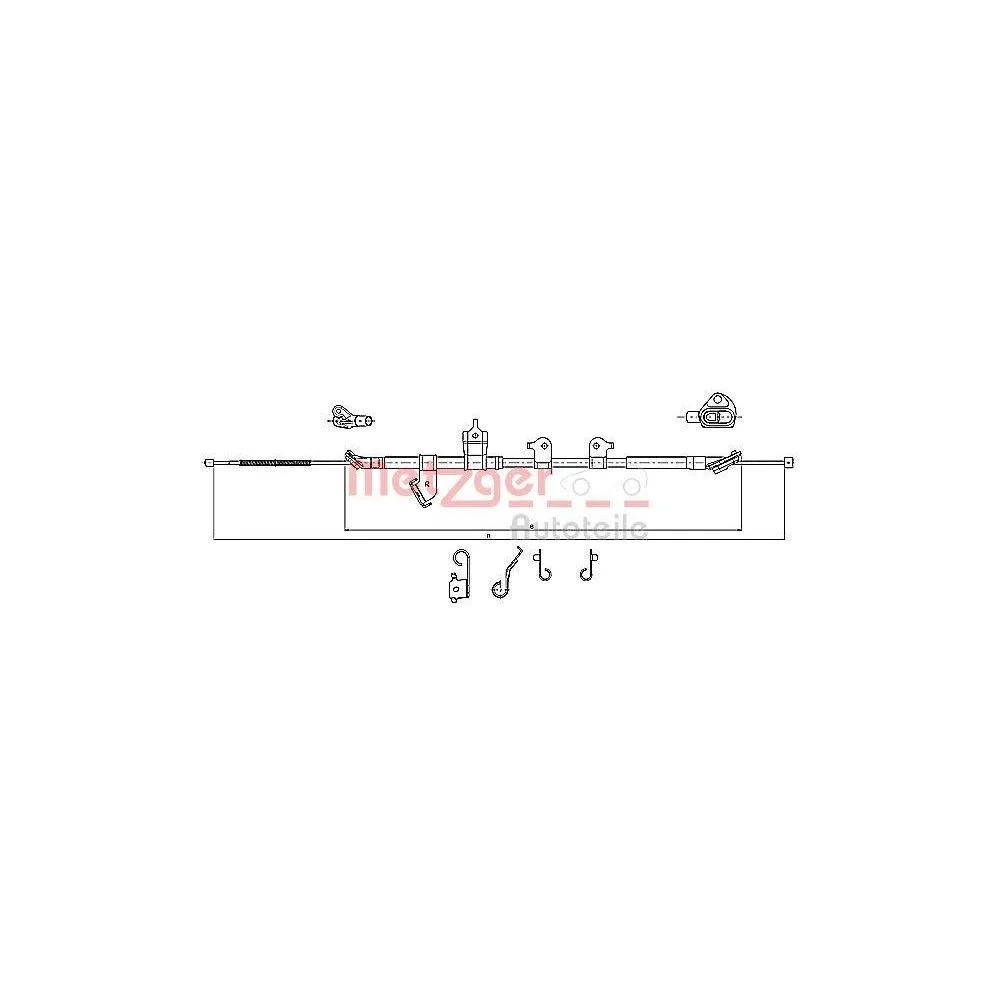 Трос стояночного тормоза METZGER 17.1567 для TOYOTA задний правый, фото №1