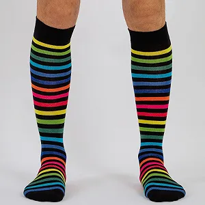 Гольфы Mysocks Полоски New Dark Rainbow Thin synthetic.ua - Фото 1