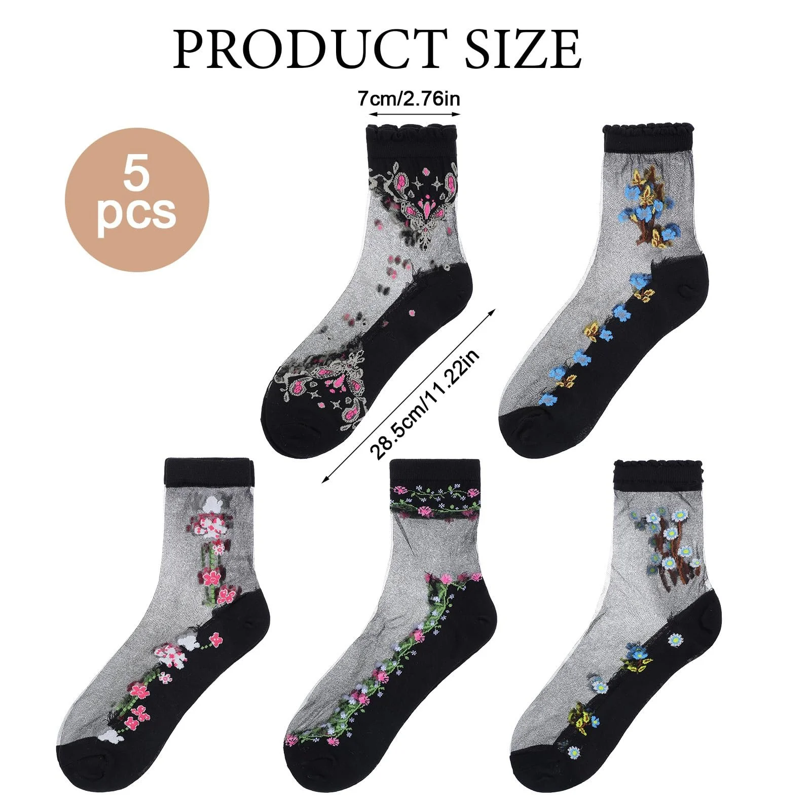 Шкарпетки Прозорі Жіночі Чорний, фото №2 Шкарпетки Прозорі Жіночі Чорний, фото №2