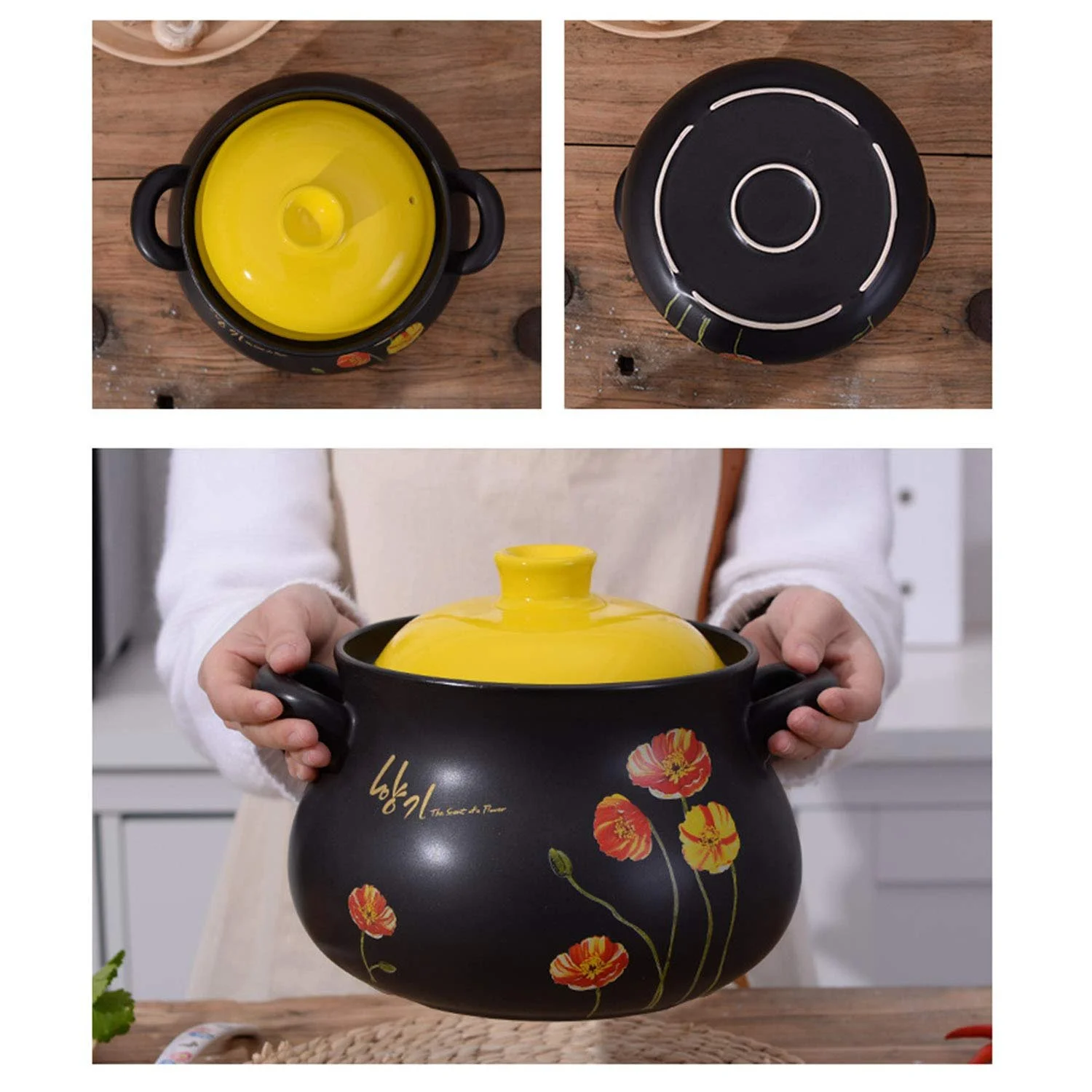 Кастрюля AIBAB керамическая высокотемпературная для приготовления здоровой пищи, каменная, для супа, 4 л, фото №3 Кастрюля AIBAB керамическая высокотемпературная для приготовления здоровой пищи, каменная, для супа, 4 л, фото №3