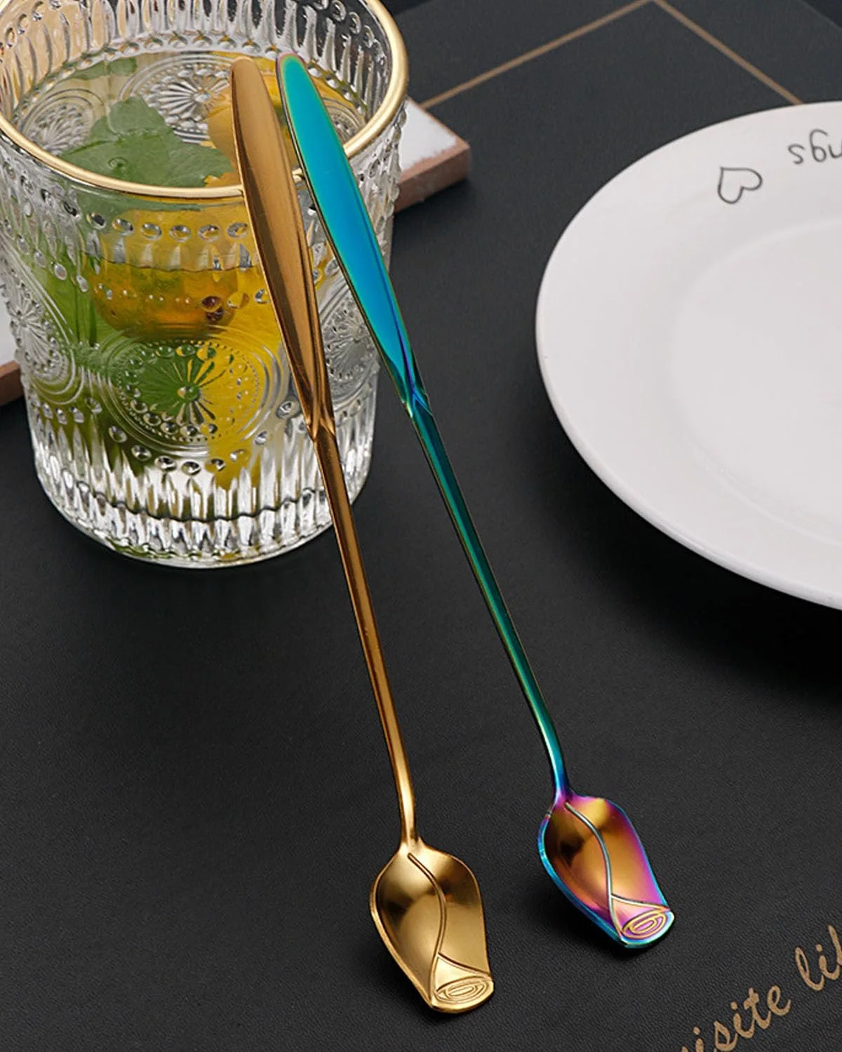 Ложки, набір з 8 чайних ложок, кольорові кавові, фото №5