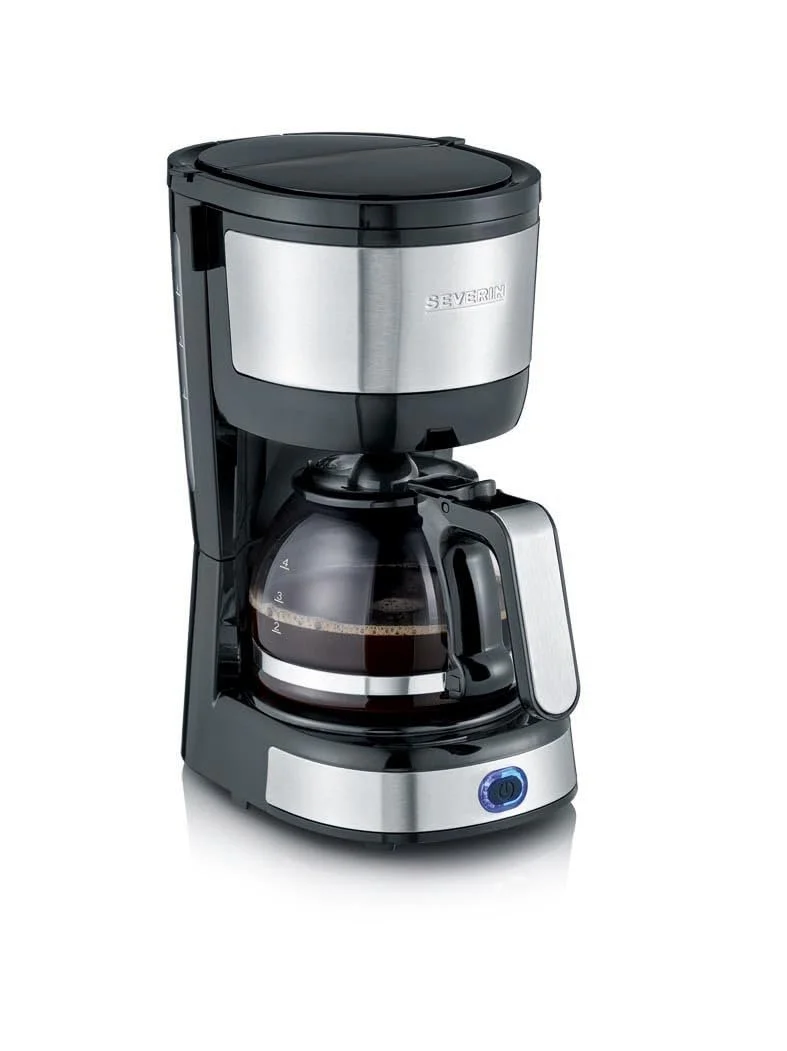 Кофеварка SEVERIN Compact KA 4808, для приготовления ароматного кофе до 4 чашек, фильтр-кофеварка с постоянным поворотным фильтром, нержавеющая сталь/черный, фото №1 Кофеварка SEVERIN Compact KA 4808, для приготовления ароматного кофе до 4 чашек, фильтр-кофеварка с постоянным поворотным фильтром, нержавеющая сталь/черный, фото №1