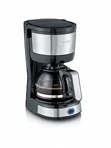 Купить Кофеварка SEVERIN Compact KA 4808, для приготовления ароматного кофе до 4 чашек, фильтр-кофеварка с постоянным поворотным фильтром, нержавеющая сталь/черный - Фото 1 Кофеварка SEVERIN Compact KA 4808, для приготовления ароматного кофе до 4 чашек, фильтр-кофеварка с постоянным поворотным фильтром, нержавеющая сталь/черный - Фото 1