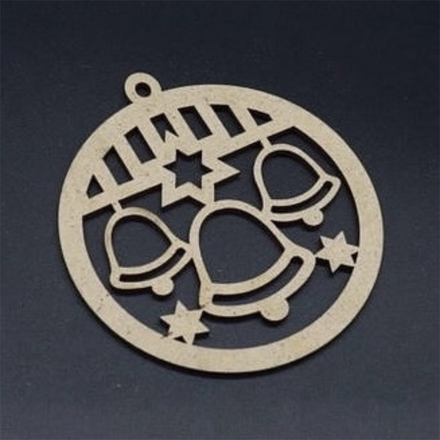 Дерев'яна заготовка 8х9см новорічна куля з дзвіночками, фото №1 Дерев'яна заготовка 8х9см новорічна куля з дзвіночками, фото №1