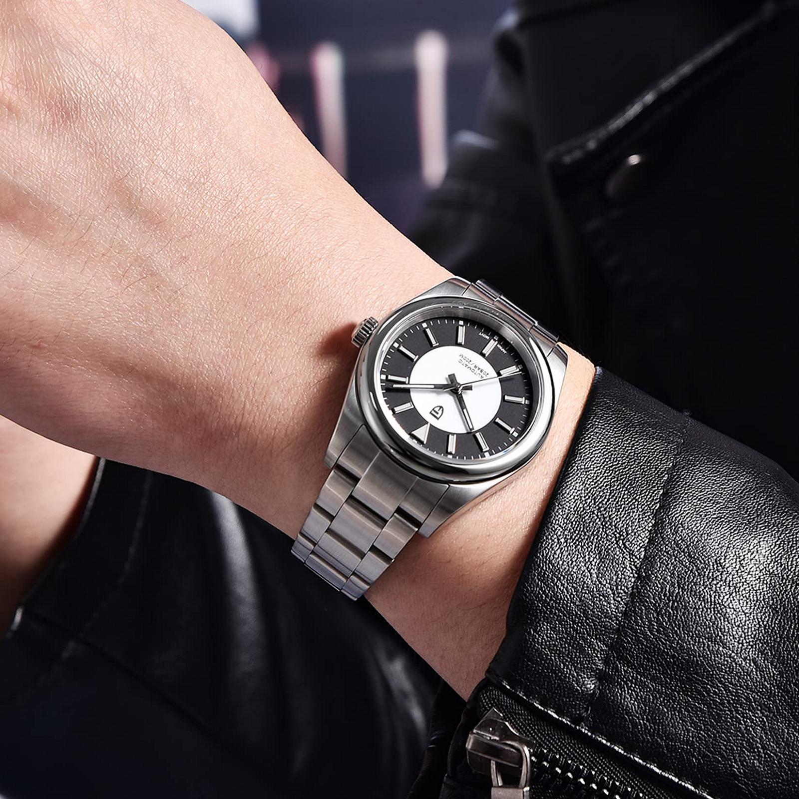 Часы Pagani Design Мужские Автоматические GMT Бизнес Спорт Механические Водонепроницаемые 100М Аналоговые Нержавеющая сталь Черный, фото №4