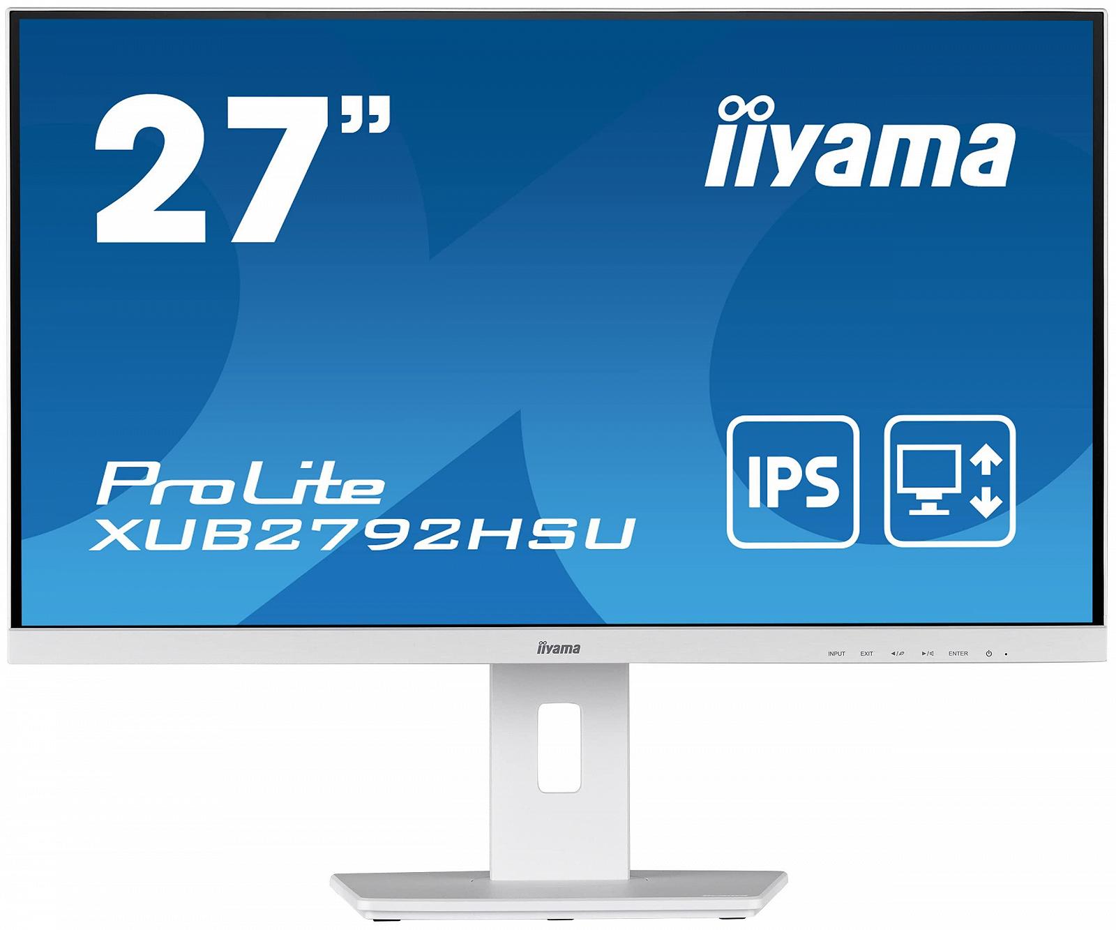 Монитор iiyama ProLite XUB2792HSU-W5 68,6см 27 дюймов IPS LED Full-HD VGA HDMI DP USB2.0 Ultra-Slim-Line Регулировка высоты Pivot белый, фото №1