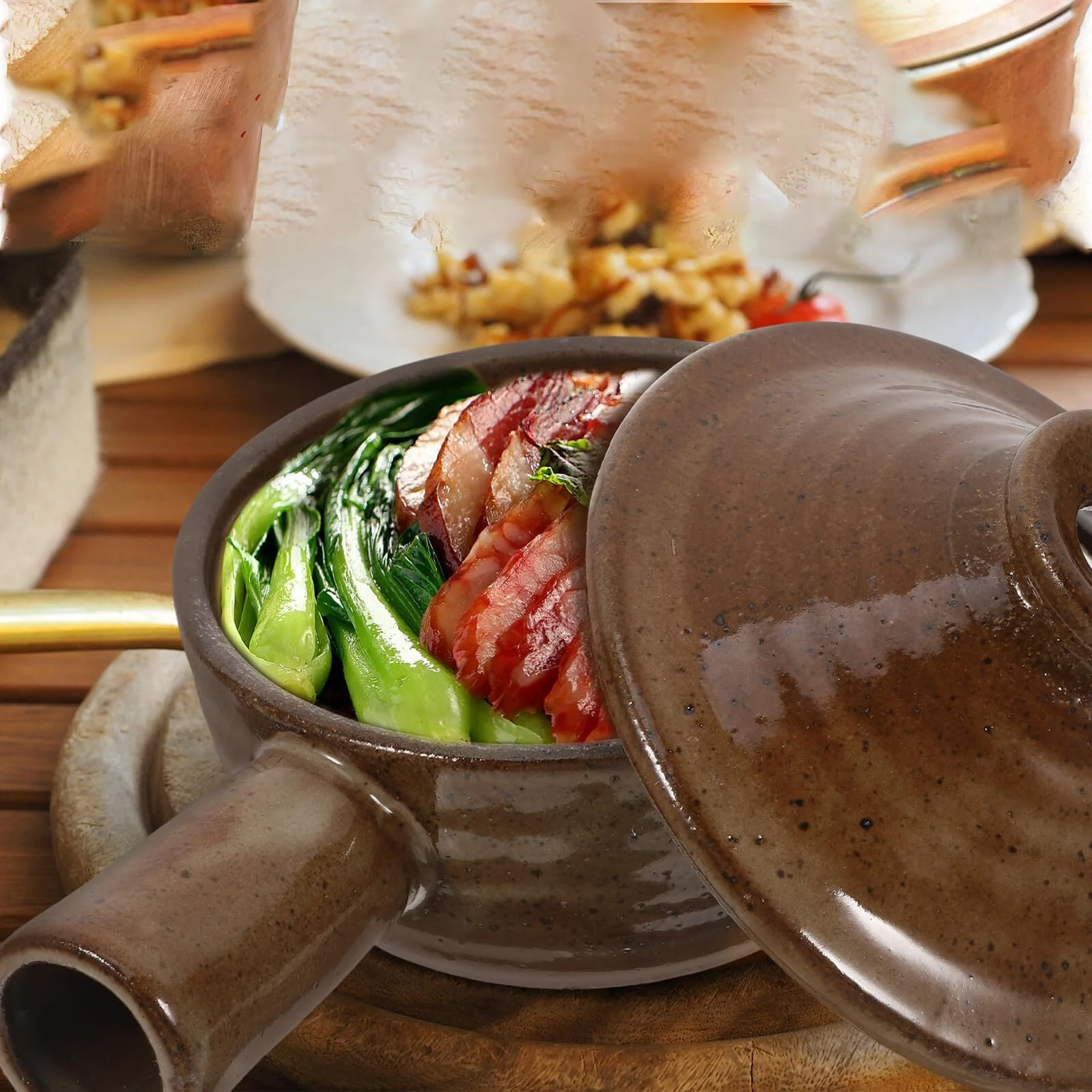 Кастрюля керамическая Toyvian с крышкой термостойкая для супа и риса, фото №8 Кастрюля керамическая Toyvian с крышкой термостойкая для супа и риса, фото №8