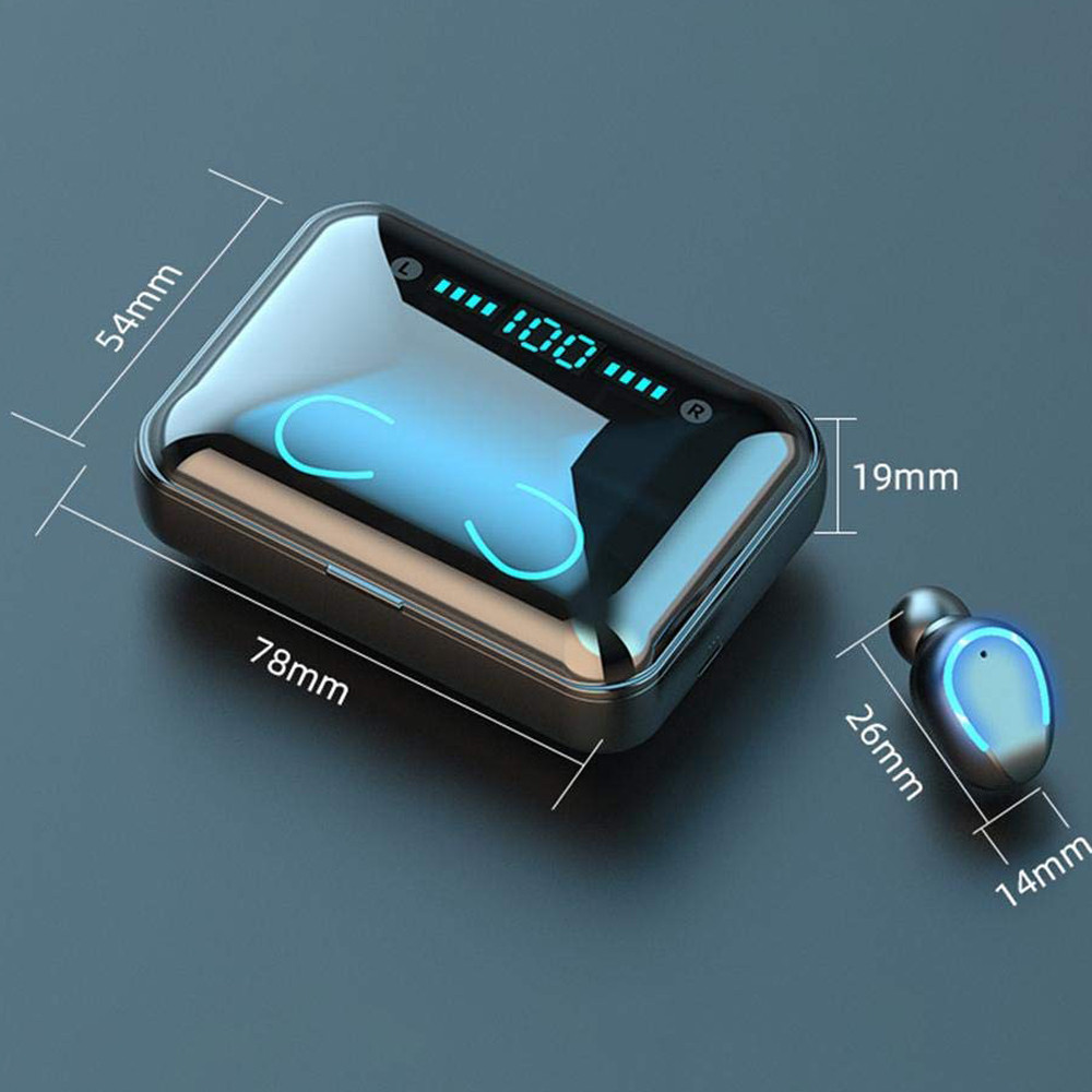 Беспроводные наушники TWS F9 V5.1 Черные Повербанк Дисплей, фото №2