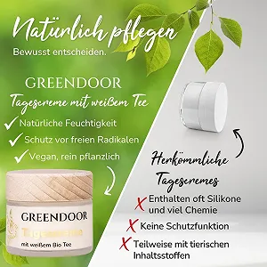 Денний крем Greendoor з білим чаєм зміцнюючий натуральний 50 мл synthetic.ua - Фото 1