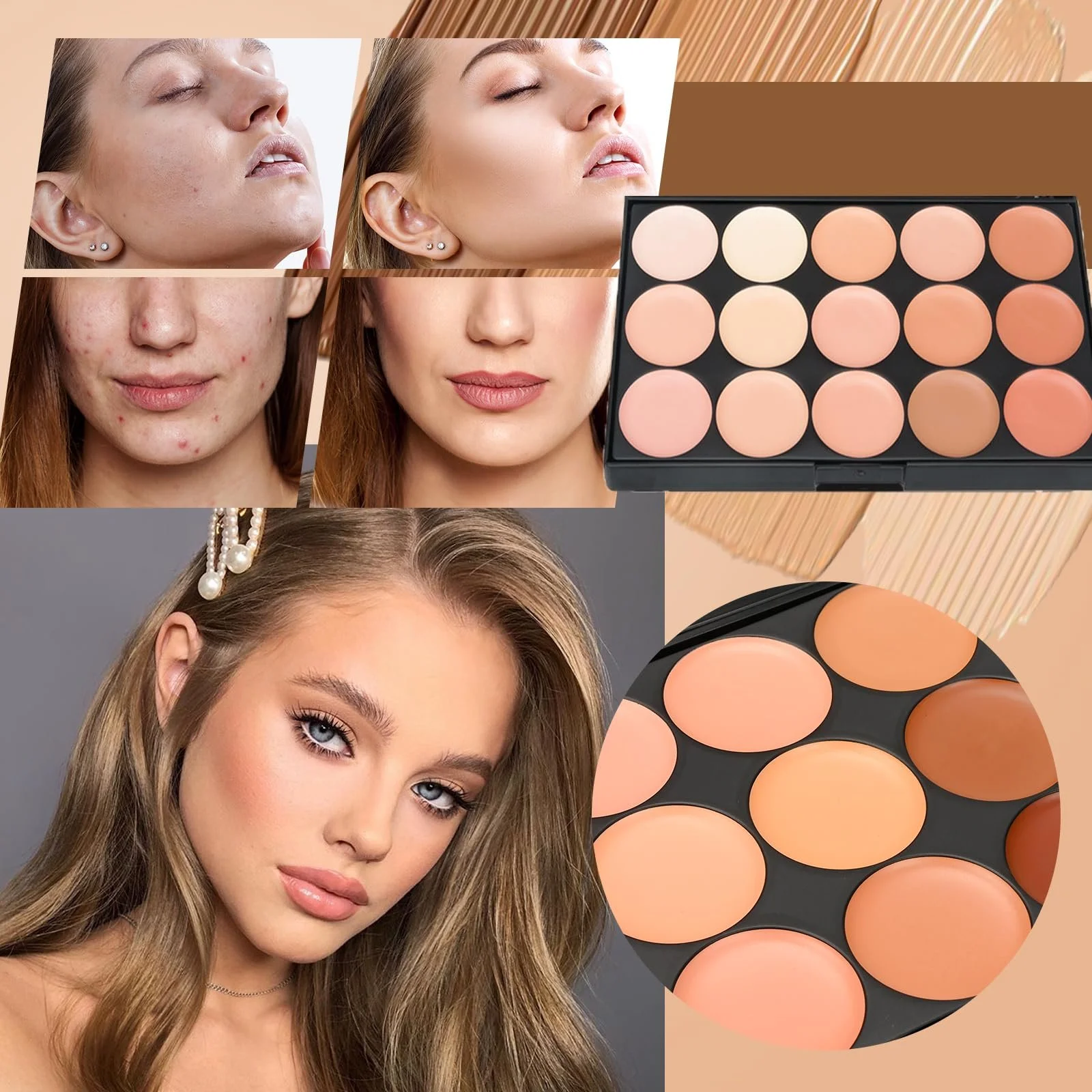 Палетка коректорів JacCherry 15 кольорів #2, фото №2